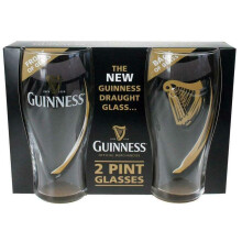 Guinness Logo Unisex Pint Glass Transparent, Glass,
