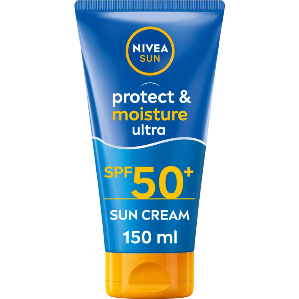 Nivea Cream Protect & Moisture Ultra Sun Lotion Spf 50+ (150Ml), Water-Resistant Sunscreen, Sun Provides Instant Uva/Uvb Protection And Moisturises