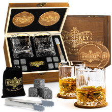 - Whiskey Glass Set - Whiskey Gift Sets for Men - Whisky Glass Birthday Gifts for Men - Rum Tumblers - Mens Gifts - Whisky Set with 2 Glasses, 8