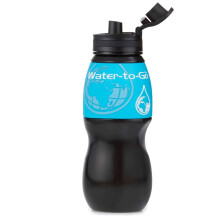Guaranteed Leakproof Filter Water Bottle with replaceable 3 Stage Filter which removes 99.99% of Bacteria & Contaminents and Improves Taste - Hiking,