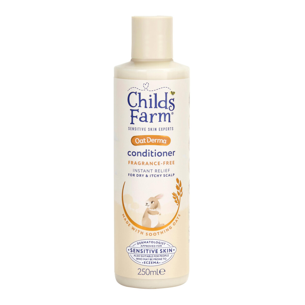 OatDerma Hair Conditioner, Fragrance and Tear Free, Soothing for Sensitive Skin and Scalp, Baby, Kids, 250ml