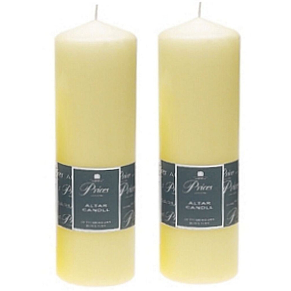 Price's Ivory 2 X Altar Candle 250Mm X 80Mm 125 Hours Burn Time