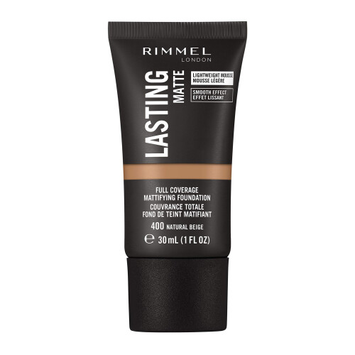 Rimmel Lasting Matte Full Coverage Light-weight Foundation 30ml, 400 Natural Beige 2