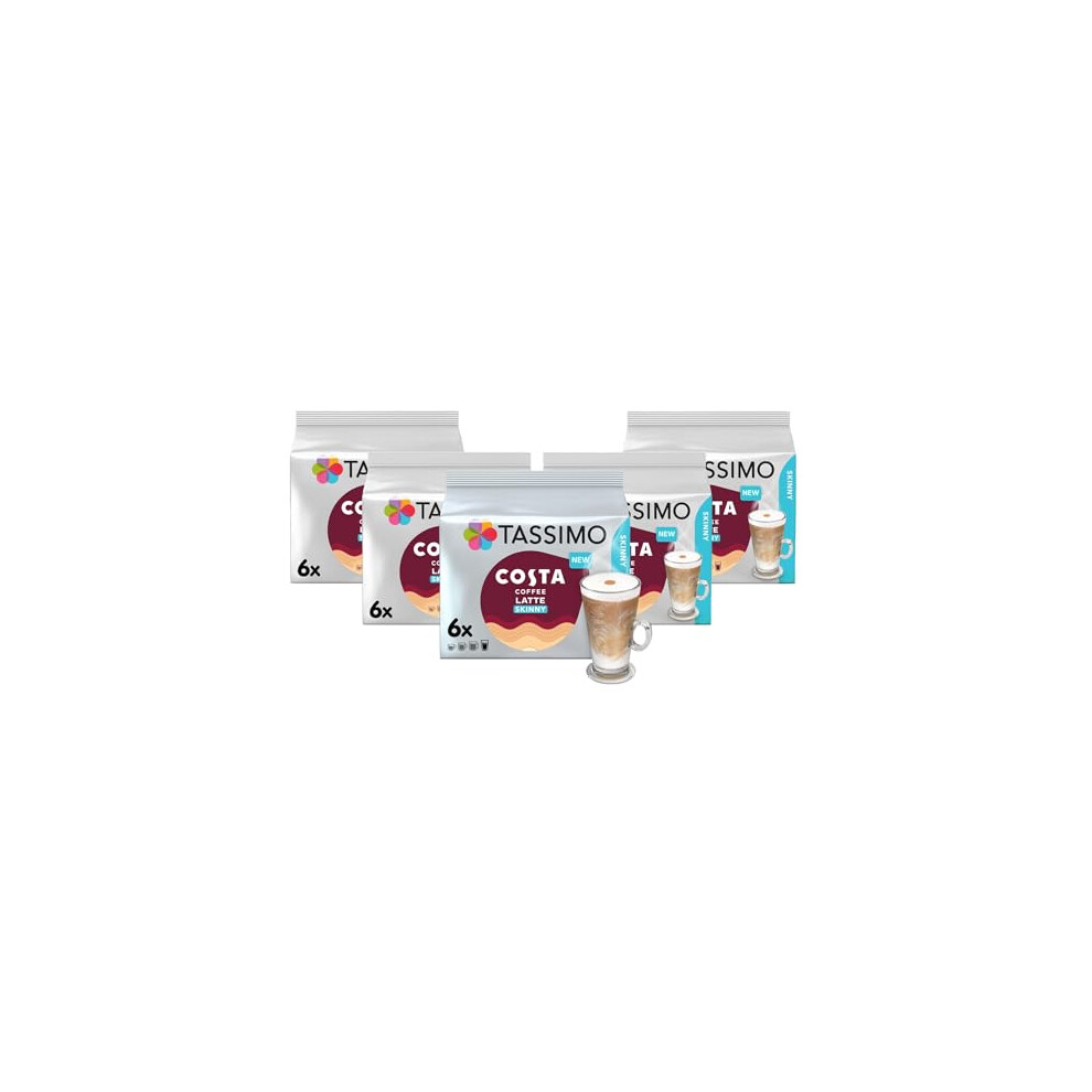 Tassimo Costa Skinny Latte Coffee Pods (Pack Of 5, Total 60 Pods, 30 Servings)