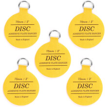 Strong Disc Plate Hanger for Walls Invisible Plate Holder of Size 75mm Pack of 5 Self Adhesive Stick on Hooks for Picture Plate Hanging Wall Plate