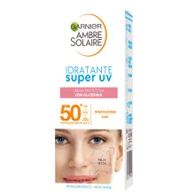 Ambre Solaire Super UV Face Protection Cream with 24H Moisturising Action, for Dry Leather, Enriched with Glycerin, Very High Protection SPF50+ 40 ml