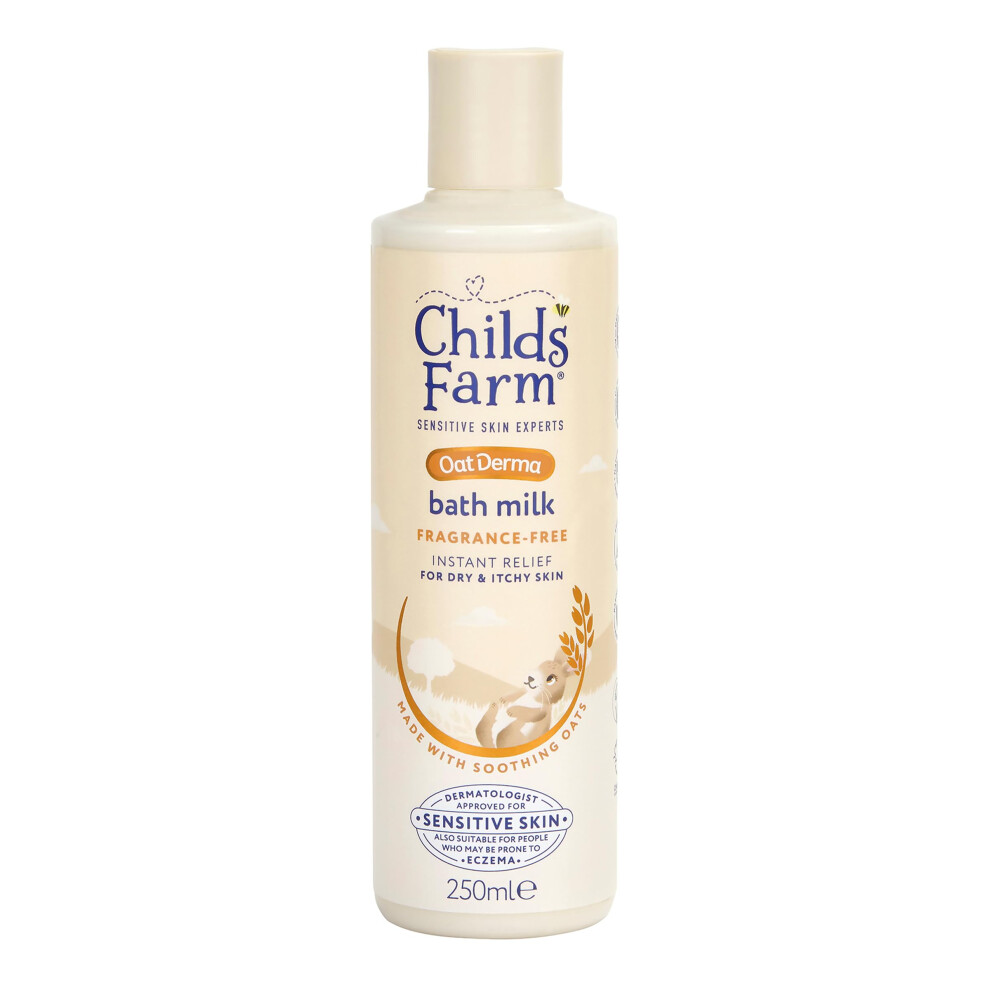OatDerma Bath Milk, Fragrance Free, Soothing Hydration for Sensitive Skin, Emollient, Baby, Kids, 250ml