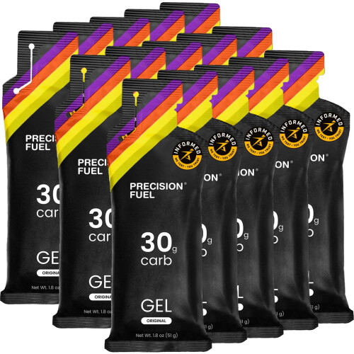 Precision Fuel 30 Energy Gels - Mild, Neutral Flavour Running Gels for Endurance Athletes, 30g Carbohydrate, Easy-to-Digest, Perfect for Running &
