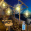 (Warm White, 480LEDS) 4 Pack, Suspended Solar Fireworks Light, 360/480 Leds Star BurstLight, 8-Mode With Remote Control 1