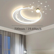 (A3021 Moon White (Three Colors Changing Light)) 1pc Modern Contemporary LED Ceiling Light Fixture - 19.7 Inch Simplistic Design