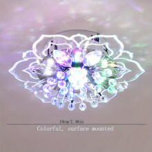 (Multicolor, Surface mounted) Modern Crystal Petal LED Ceiling Light for Hallway, Corridor, Stairs, Villa, Gallery Kitchen and Coffee Bar