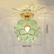 (Green) Scandinavian-Inspired Modern Ceiling Light with Frosted Petal Design