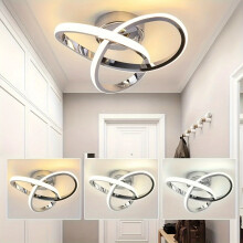 (Chrome Silver) Modern LED Ceiling Light, Aluminum Alloy, Easy Install for Living Room, Bedroom