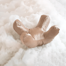 (Sand) Anti-Wrinkle Beauty Sleep Face Pillow with Free White Satin Pillowcase - Polyester