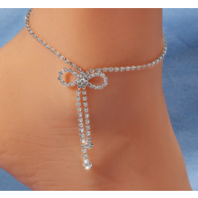 (AYQ 6103502) New Shining Cubic Zircon Chain Anklet For Women Fashion Silver Color Ankle Cross Pendant Bracelet