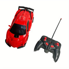 (Lamborghini Red) Transforming RC Robot Police Car Toy - One-Click Transformation, Remote Control