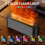(Black) Fireplace Flame Humidifier with RGB Lights - USB Powered 1