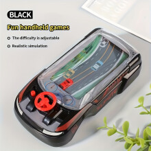(Black Racing Car) 1pc Handheld Action Game for Kids, Battery-Powered Road Adventure Toy