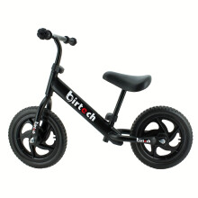 (Black) Balance Bike for Kids Toddlers 12 inch No Pedal Training Bicycle Lightweight Carbon Steel Frame