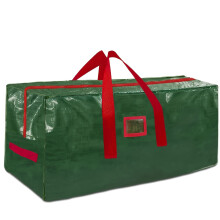 (Green) 1pc Large Capacity Christmas Tree Storage Bag - Durable, Waterproof Polyethylene Fabric with Zipper Closure, 106.68cm x 25.4cm x 25.4cm
