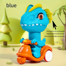 (blue dinosaur car) 1pc Cartoon Dinosaur Press and Go Scooter Toy, ABS Plastic, Manual Push Motorbike, Novelty Gift Set for Boys and Girls, Assorted Colors