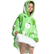 (Fh122, 1pc-baby Free Size) Oversized Wearale Blanket Hoodie Flannel Sherpa Fleece Warm Soft Winter Hoodie Sweatshirt for Kids Adults Snuggle