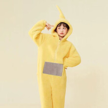 (Yellow, S) New Cute Cartoon Teletubbies Pajamas One-piece Animal Clothing Autumn and Winter Thicke