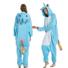 (Blue Sky Horse, 120 height110-120cm) Winter Animal Wolf Onesie Kids Kigurumi Pajamas Unicorn Sleepwear For Women Pyjamas