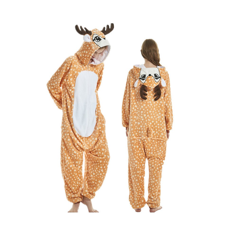 Photos - Other Textiles  Winter Animal Wolf Onesie Kids Kigurumi Pajamas Unicorn Sleepwear For Women Pyjamas(Sika deer, M height157-163cm)