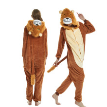 (Lions, M height157-163cm) Winter Animal Wolf Onesie Kids Kigurumi Pajamas Unicorn Sleepwear For Women Pyjamas