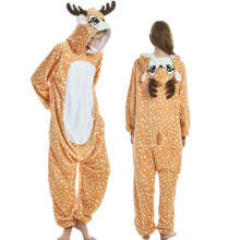 (Sika deer, S height145-156cm) Winter Animal Wolf Onesie Kids Kigurumi Pajamas Unicorn Sleepwear For Women Pyjamas