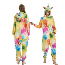 (colorful star Pegasu, M height157-163cm) Winter Animal Wolf Onesie Kids Kigurumi Pajamas Unicorn Sleepwear For Women Pyjamas