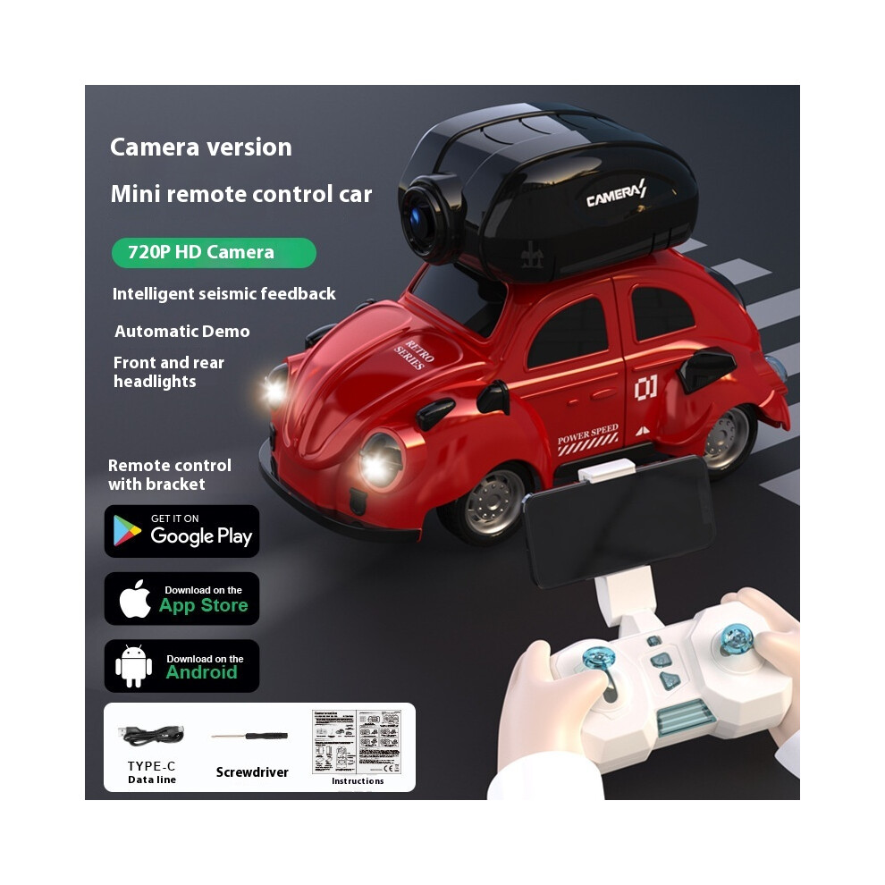 Photos - Parts for Drones & RC models  RC Mini Remote Control Racing Car Drift Real time Transmission Camera 2.4G Wireless Remote Control Car(A red)