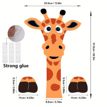 (SJ002A) Cute Giraffe Peekaboo Fence Decorations, Pack of 1, 51.56cm PVC Outdoor Garden Art, Farm Animal Barnyard Peekers, Thickened Polyvinyl Chloride Panel