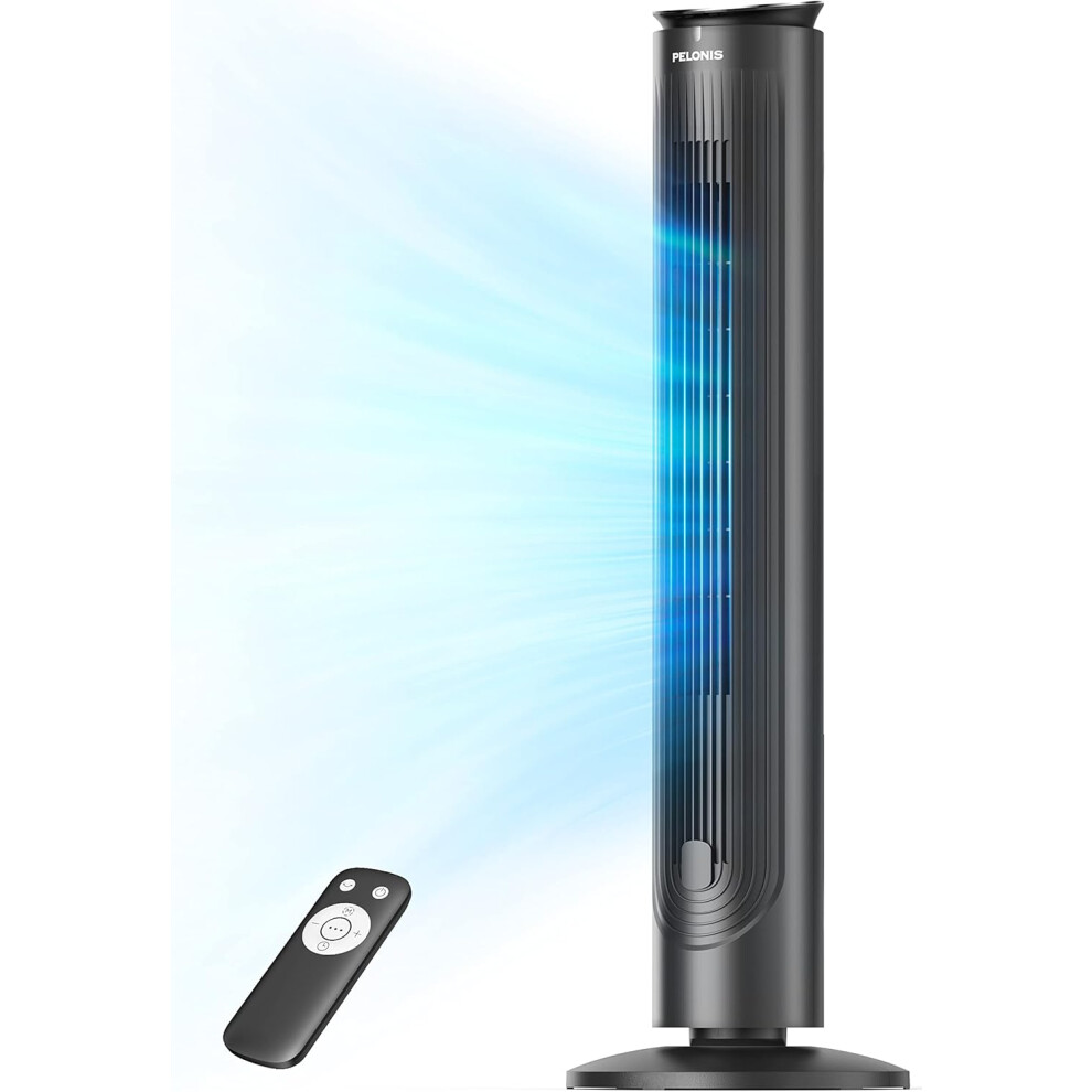 Pelonis 42-Inch Tower Fan, Standing Fan With Remote, Quiet Bladeless Cooling Fan