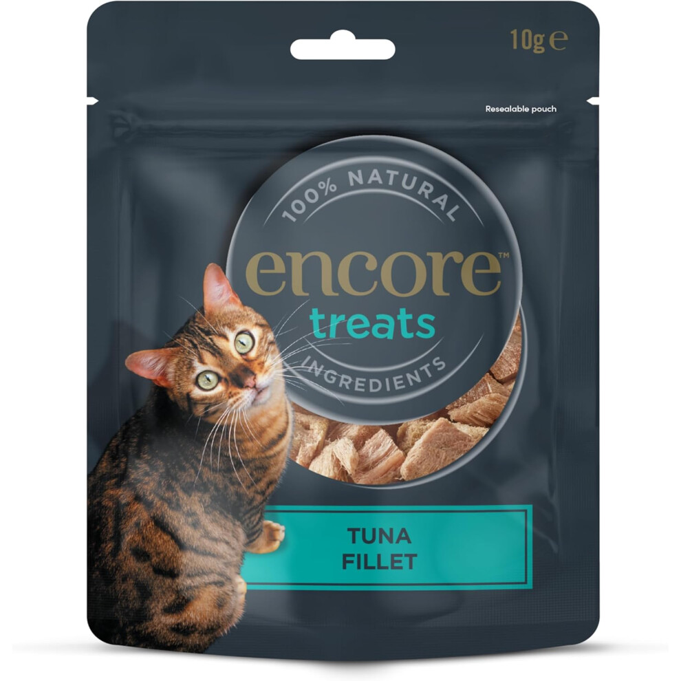 Encore 100% Natural Freeze Dried Tuna Fillet Cat Treats Grain Free Healthy Cat Snacks 12x10g