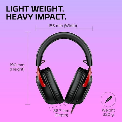 HyperX HyperX Cloud III  Wired Gaming Headset, PC, PS5, Xbox Series XS, Angled 53mm Drivers 2
