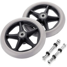 2pcs 6 Inch Wheelchair Replacement Rubber Wheel Front Wheels Rollator Walker Non-slip Replacement Casters Casters Wheels Universal Wheelchair Replacem
