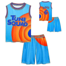 (11-12 Years) 6-14 Years Kid Space Jam Jersey Outfits Basketball Tracksuit