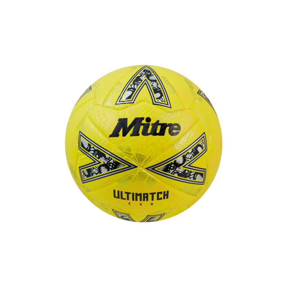 (3, Fluorescent Yellow/Yellow Gold) Mitre Ultimatch Evo Football