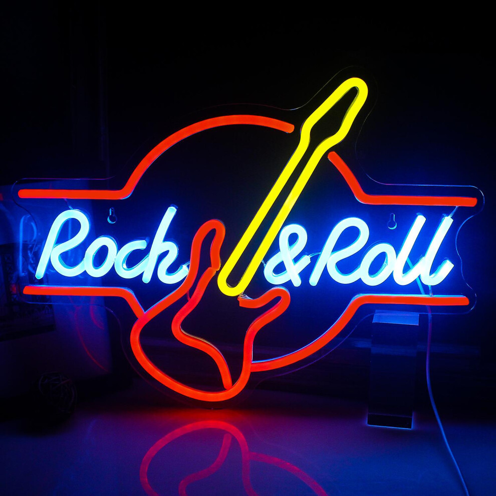 Panneau Néon Rock Musique Alimentation USB pour Chambre Salon Club Magasin Décoration Mariage Lumière Néon LED Panneau Personnalisé Cadeau