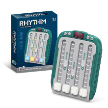 (green) Rhythm Game Machine, Quick Push Pop Game Pops it Game Handheld Puzzle Game Machine with Music & Light