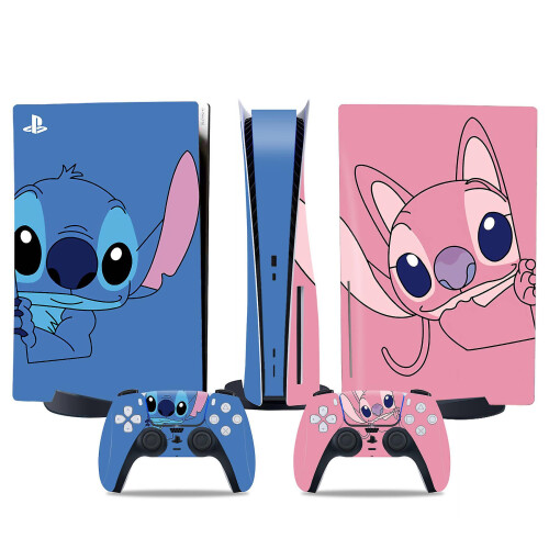 PS5 optical drive version sticker, cool PS5 skin,controller handle,for PS5 console and controller,Adorable Sticker,Cute skin,Cartoon anime,Lilo Stitch