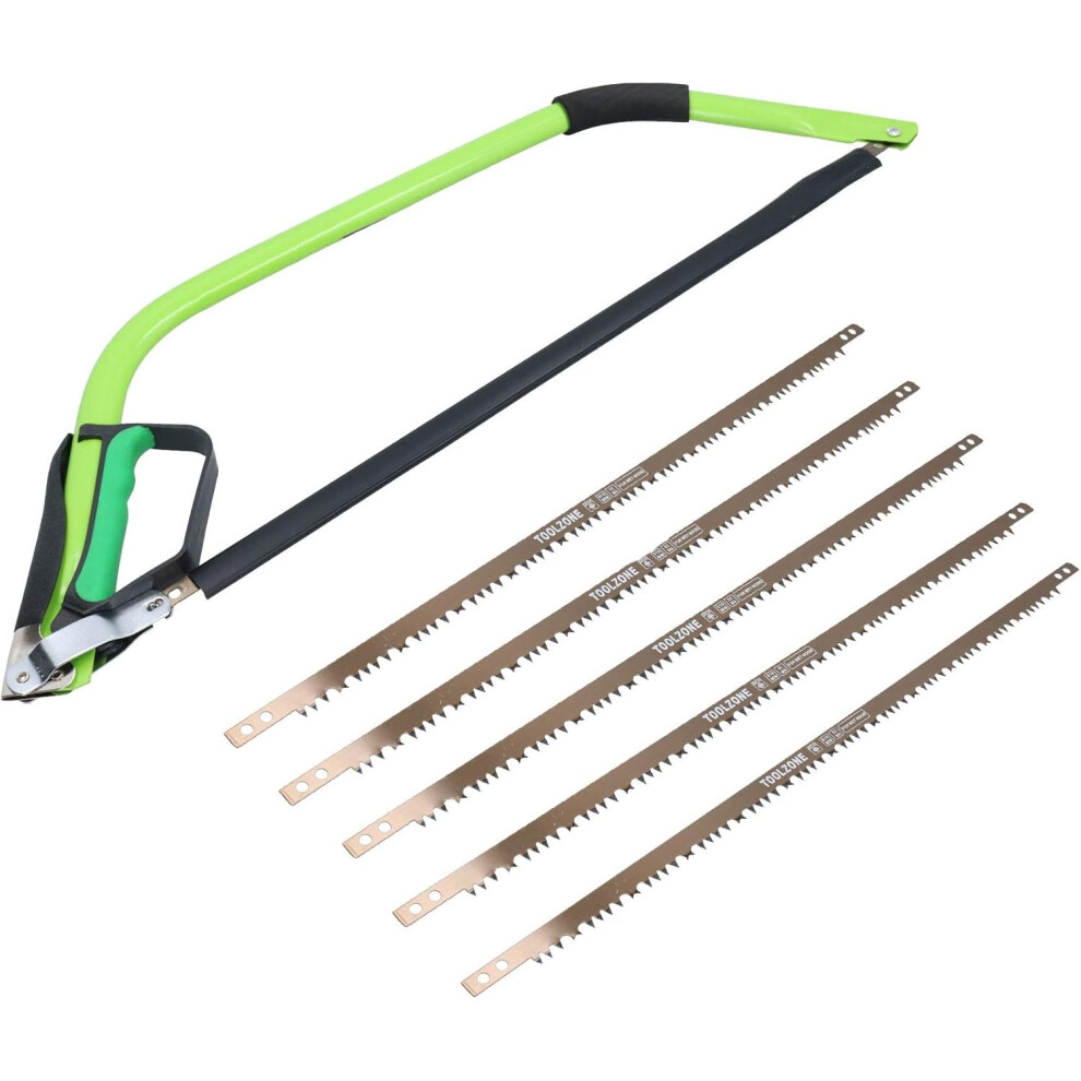 Ab Tools 24 Heavy Duty Bow Saw Wood Logs Trees Branches Finger Guard 6 Blades 8000000001351