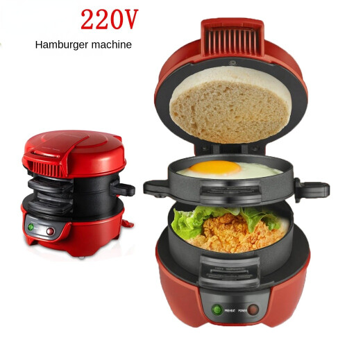 function Non-stick Small Electric Hamburger Grill Breakfast Sandwich Maker Grill Toaster Mini Portable Burger Maker 1