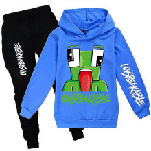 (11-12 Years, Dark Blue) Unsable Tracksuit Set Kids Hoodie Hooded Sweatshirt Tops Jogging Pants Trousers Sports Outfits