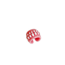 Cute Resin Teeth Ring Couple Ins Style, 17mm, Pink