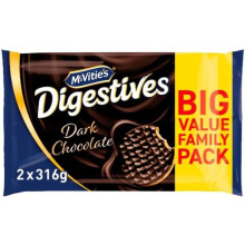 (Pack Of 2) McVitie's Dark Chocolate Digestive Biscuits 2x316g