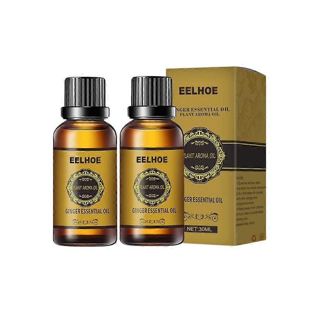 (2X-60ML) 1-3X Natural Ginger Oil Lymphatic Drainage Therapy Anti Aging Plant Essential