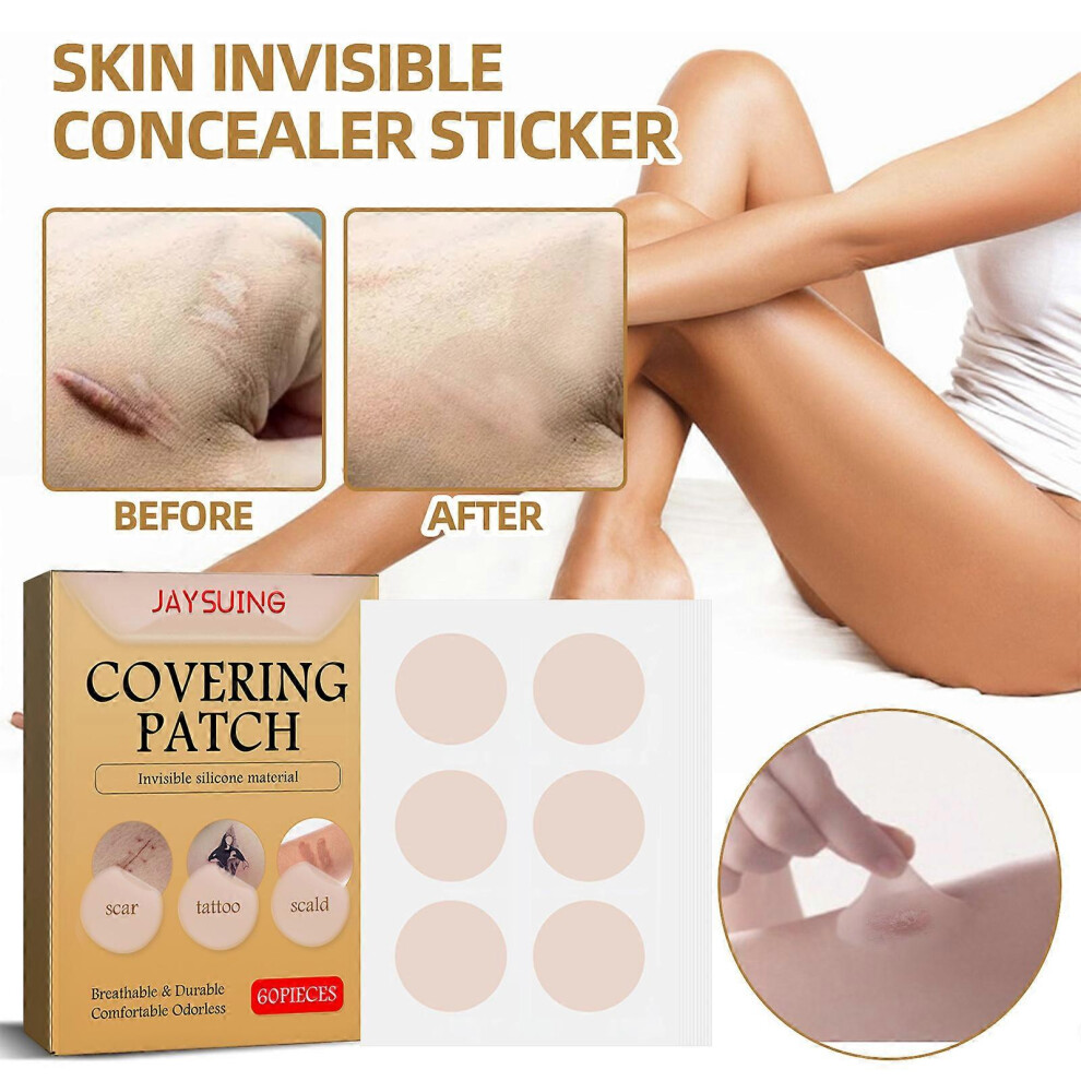 (60pcs) Tattoo Cover Up Tape, Waterproof Makeup Cover Strips Natural Looking, Breathable Tattoo Cover Up Makeup for Hiding Unwanted Scars Tattoo